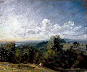 Hampstead Heath Looking West Towards Harrow I by John Constable - Oil Painting Reproduction
