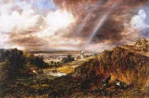 Hampstead Heath with a Rainbow by John Constable Oil Painting