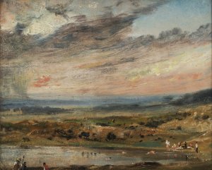 Hampstead Heath, with Pond and Bathers by John Constable Oil Painting
