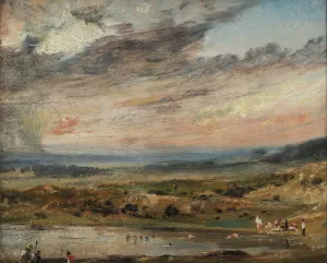 Hampstead Heath, with Pond and Bathers by John Constable Oil Painting