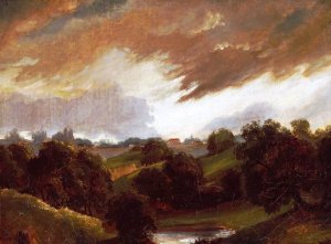 Hampstead, Stormy Sky Oil painting by John Constable