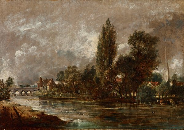 Harnham Bridge, Salisbury  by John Constable - Hand-Painted Oil Painting Reproduction