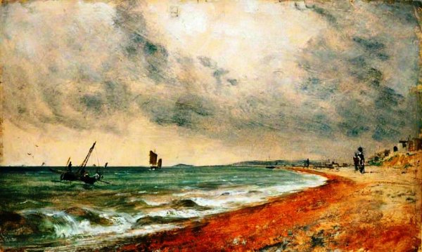 Hove Beach with Fishing Boats by John Constable - Hand-Painted Oil Painting Reproduction