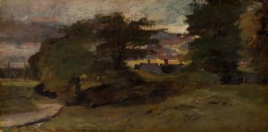 Landscape with Cottages by John Constable Oil Painting