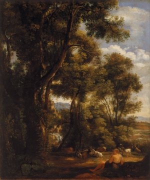 Landscape with goatherd and goats by John Constable Oil Painting