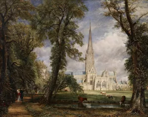 Salisbury Cathedral from the Bishop's Garden by John Constable Oil Painting