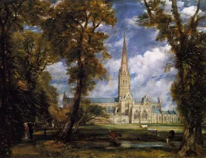Salisbury Cathedral from the Bishop's Grounds by John Constable - Oil Painting Reproduction