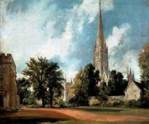 Salisbury Cathedral from the Close by John Constable - Oil Painting Reproduction