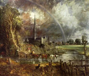 Salisbury Cathedral from the Meadows Oil painting by John Constable