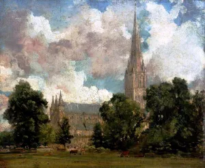 Salisbury Cathedral from the South-West by John Constable Oil Painting