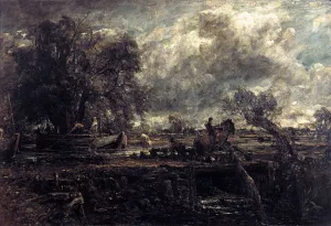 Sketch for The Leaping Horse by John Constable - Oil Painting Reproduction