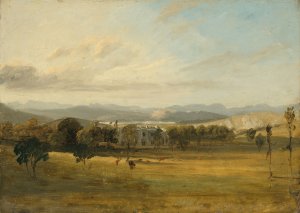 Sketch of Leighton Hall, Lancashire, the hills of the Lake District beyond by John Constable Oil Painting