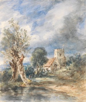 Stoke Poges Church by John Constable Oil Painting