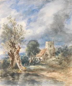Stoke Poges Church Oil painting by John Constable