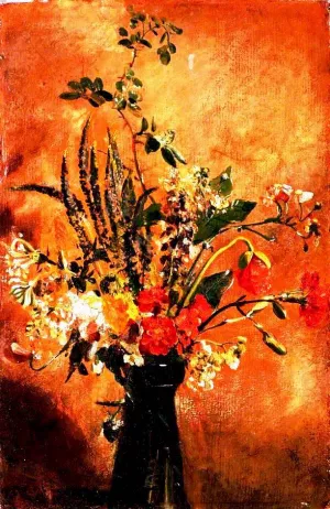 Study of Flowers in a Hyacinth Glass by John Constable Oil Painting