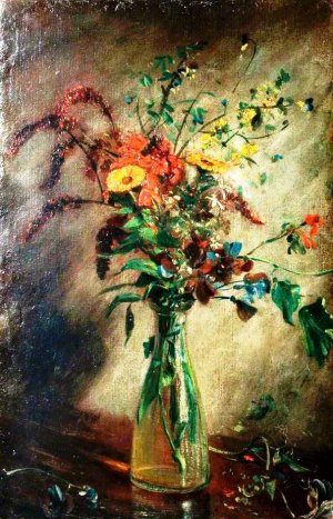 Study of Flowers in a Vase by John Constable Oil Painting