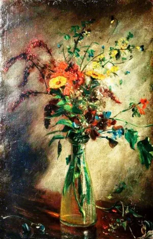Study of Flowers in a Vase by John Constable Oil Painting