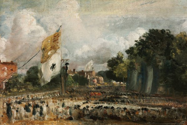 The Celebration in East Bergholt of the Peace of 1814 Concluded in Paris between France and the Allied Powers by John Constable - Hand-Painted Oil Painting Reproduction
