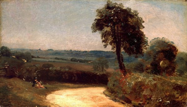 The Lane from East Bergholt to Flatford  by John Constable - Hand-Painted Oil Painting Reproduction