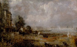 The Opening of Waterloo Bridge by John Constable Oil Painting