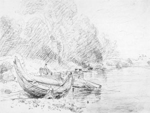 View on the River Severn at Worcester Oil painting by John Constable
