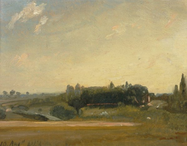 View Towards the Rectory, East Bergholt  by John Constable - Hand-Painted Oil Painting Reproduction