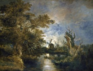 Moonlight on the Yare by John Crome Oil Painting