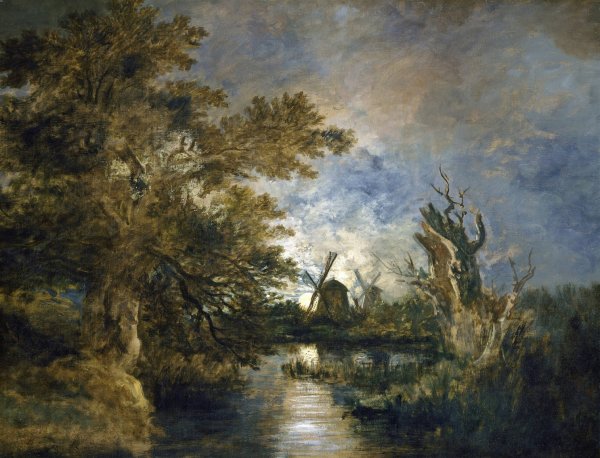 Main Product Photo of Moonlight on the Yare  Painting by John Crome