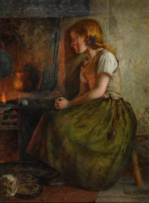 Fireside thoughts by John Dawson Watson Oil Painting