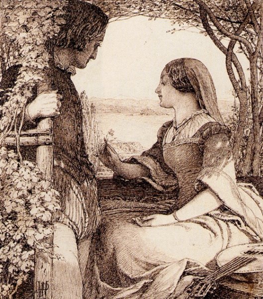 Main Product Photo of The Princess, Tennyson - Ask Me No More Painting by John Dawson Watson