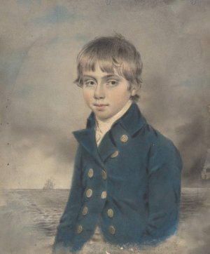 Memento Portrait of a Young Midshipman by John Downman Oil Painting