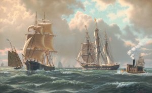 A Squally Day by John E.C. Peterson Oil Painting
