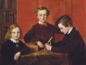 The Young Microscopists by John Edgar Williams Oil Painting