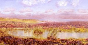 A View Of Whitby From The Moors by John Edward Brett Oil Painting