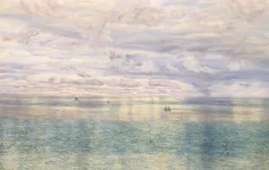 The Sicilian Sea, From the Taormina Cliffs painting by John Edward Brett