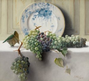 Still Life with Grapes by John Elwood Bundy Oil Painting