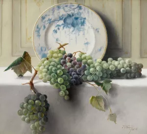 Still Life with Grapes by John Elwood Bundy Oil Painting