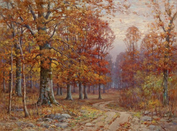 Woods Interior by John Elwood Bundy - Hand-Painted Oil Painting Reproduction