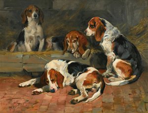 Beagles - Fathers Of The Pack by John Emms Oil Painting
