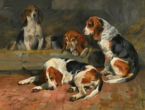 Beagles - Fathers Of The Pack by John Emms Oil Painting