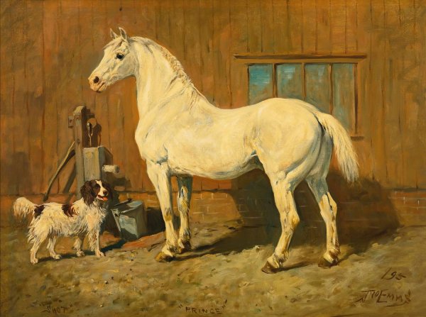 Prince And Shot  by John Emms - Hand-Painted Oil Painting Reproduction