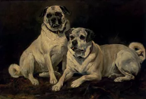 Pugs painting by John Emms
