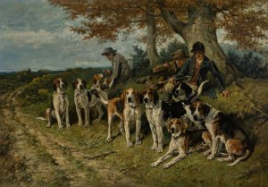 The Newforest Buckhounds by John Emms Oil Painting