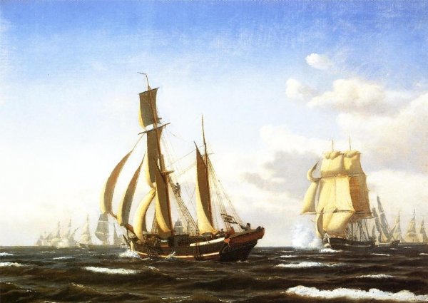 Main Product Photo of A Quartering Breeze Painting by John Erik Christian Petersen