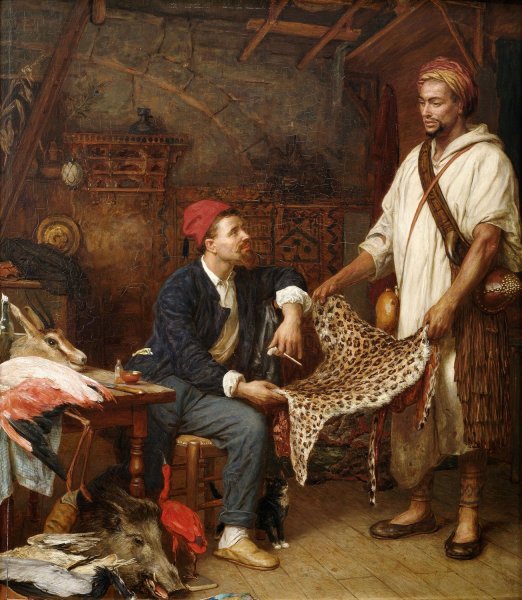 Main Product Photo of The French naturalist in Algiers  Painting by John Evan Hodgson