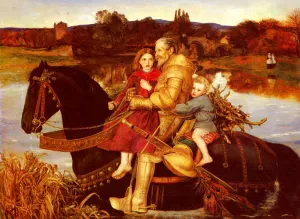 A Dream of the Past - Sir Isumbras at the Ford painting by John Everett Millais