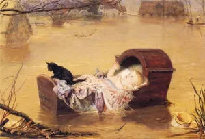 A Flood Oil painting by John Everett Millais