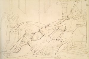Elgiva Seized by Order of Odo, Archbishop of Canterbury by John Everett Millais Oil Painting