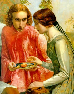 Lorenzo and Isabella - detail Oil painting by John Everett Millais