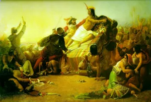 Pizarro Seizing the Inca of Peru Oil painting by John Everett Millais